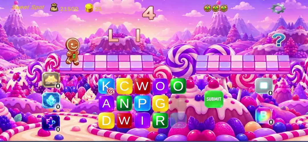 Word Run gameplay video in a candy world